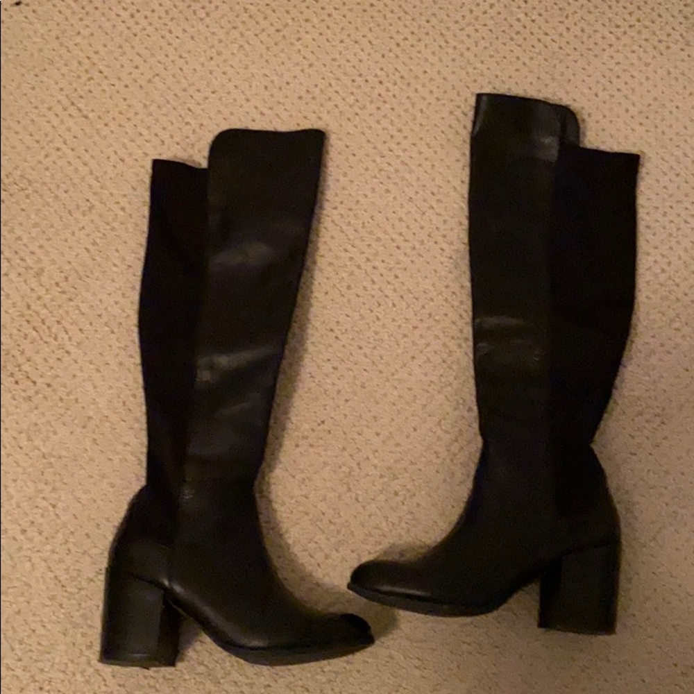 Black Leather Knee High boots